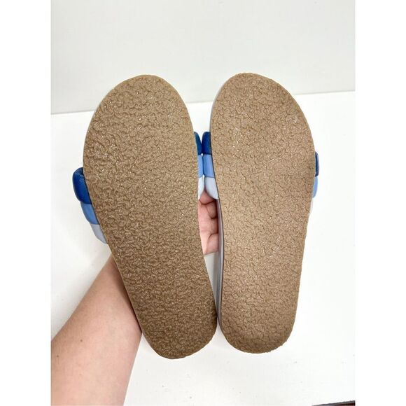 Seychelles Sandals Womens Size 9 Leather Low Key Blue Bright Slides - Picture 10 of 10